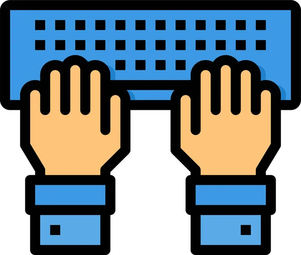 Εικονίδιο Πληκτρολογίου Χεριών Υπολογιστή — Διανυσματικό Αρχείο
