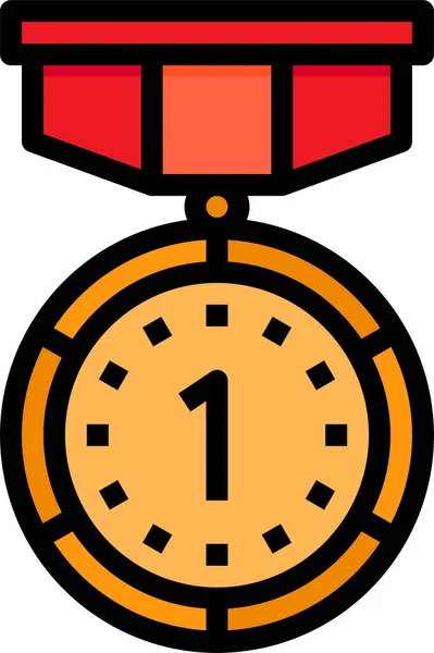 メダル報酬バッジアイコンをフルアウトラインスタイルで表示 — ストックベクタ