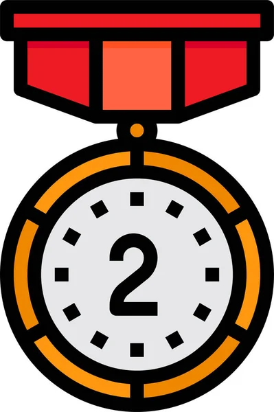 Ikona Odznaki Medalu Stylu Wypełnionym — Wektor stockowy