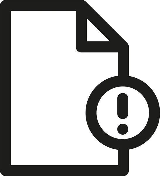 Icono Alerta Formato Error Estilo Esquema — Vector de stock