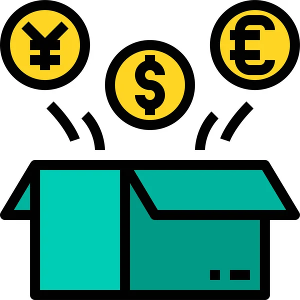 Ikona Příjmu Bankovní Měně Vyplněném Stylu — Stockový vektor