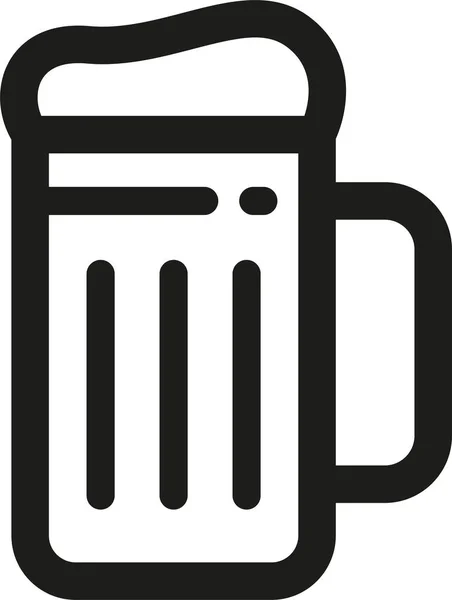 啤酒饮料图标的轮廓风格 — 图库矢量图片