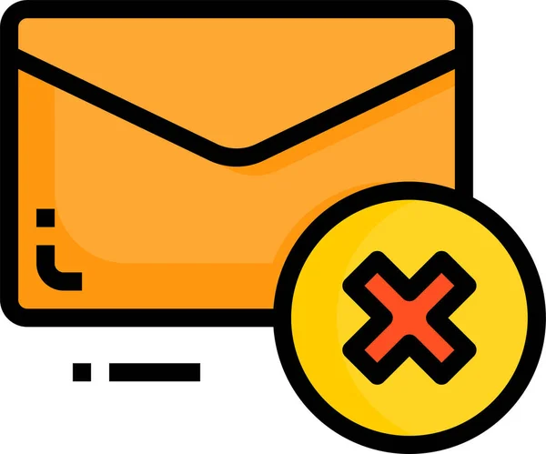 Excluir Ícone Envelope Mail Estilo Esboço Preenchido —  Vetores de Stock