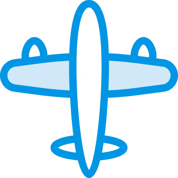 Ikon Pesawat Terbang Dengan Gaya Penuh Garis - Stok Vektor
