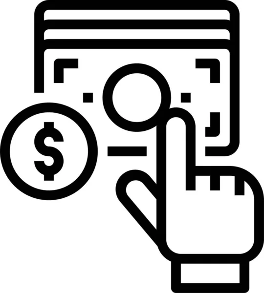 Cash Financial Money Icon Outline Style — Stock Vector