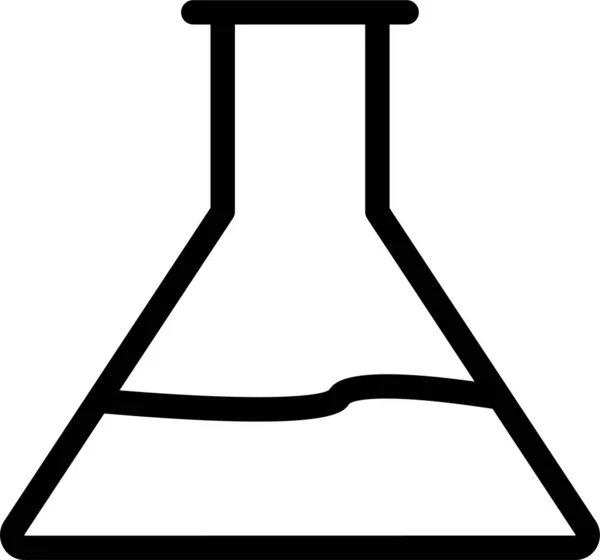 Icono Laboratorio Frasco Experimento Estilo Esquema — Vector de stock