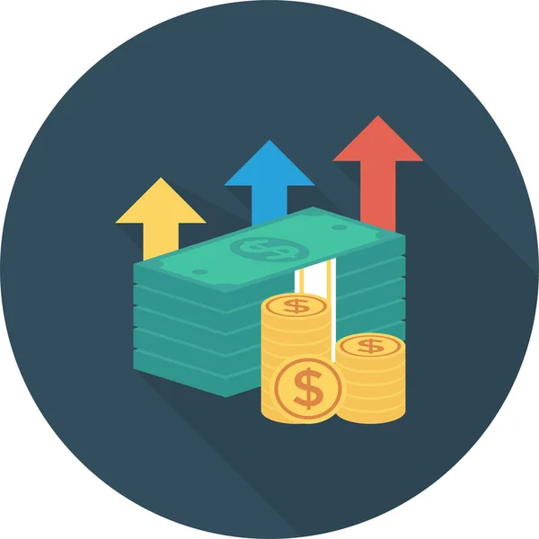 Icona Del Business Chart Finance Stile Long Shadow — Vettoriale Stock