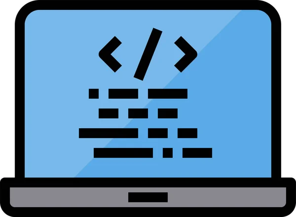 Icono Programación Desarrollo Codificación Estilo Contorno Lleno — Archivo Imágenes Vectoriales