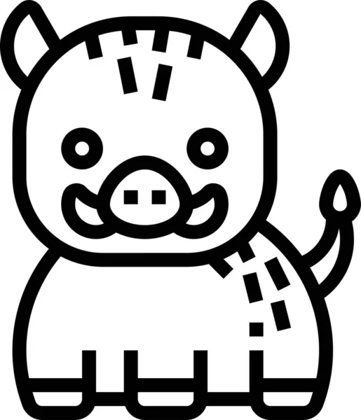 Boar Pig Animal Icon Outline Style — Stock Vector