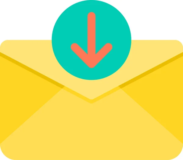 Comunicazione Scarica Icona Email Stile Piatto — Vettoriale Stock