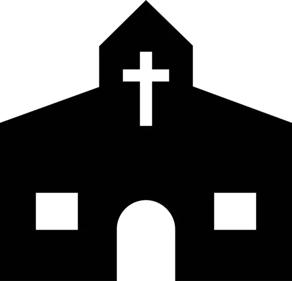 Edifício Ícone Igreja Capela Estilo Sólido —  Vetores de Stock
