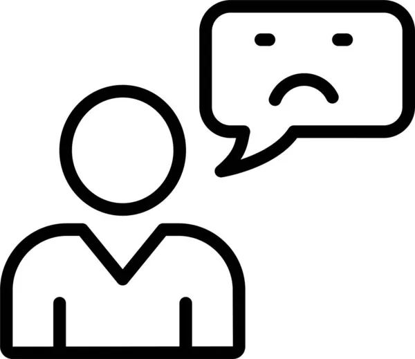 Feedback Triste Icono Sonriente Estilo Del Esquema — Vector de stock