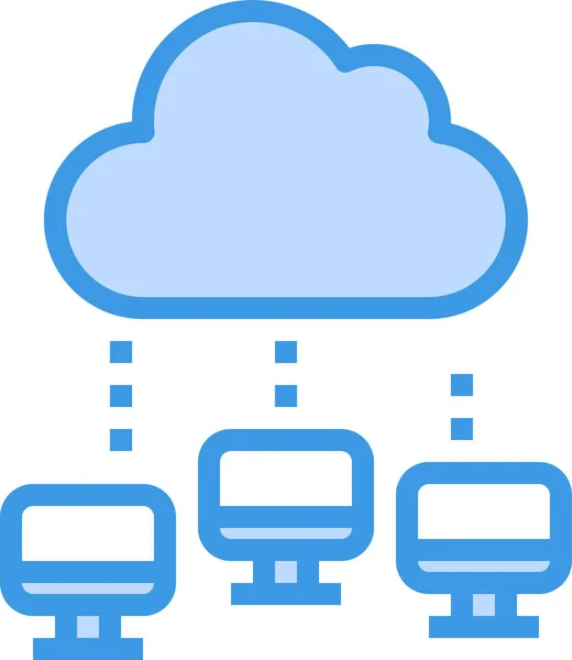 Icona Del Computer Comunicazione Cloud Nella Categoria Computer Hardware — Vettoriale Stock