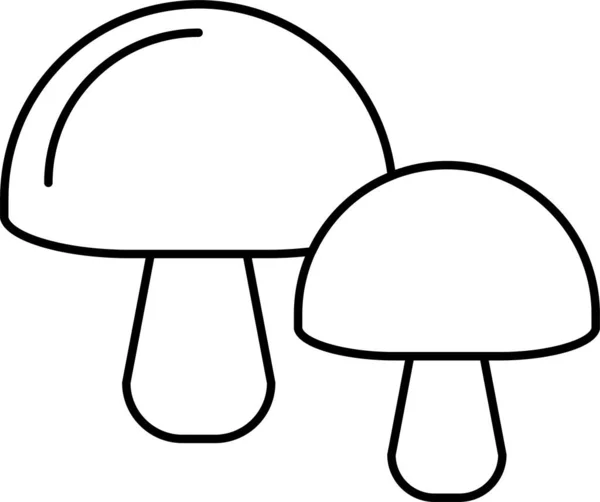 蘑菇食品健康图标的轮廓风格 — 图库矢量图片