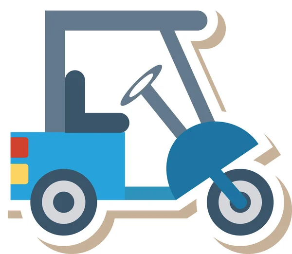 Auto Pasenger Rickshaw Icon Flat Style — Stock Vector