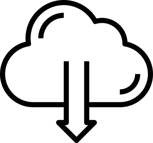 Ikona Pobierania Danych Chmurze — Wektor stockowy