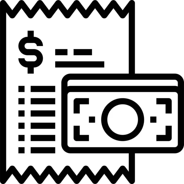 Icône Monnaie Facture Bancaire Dans Style Contour — Image vectorielle