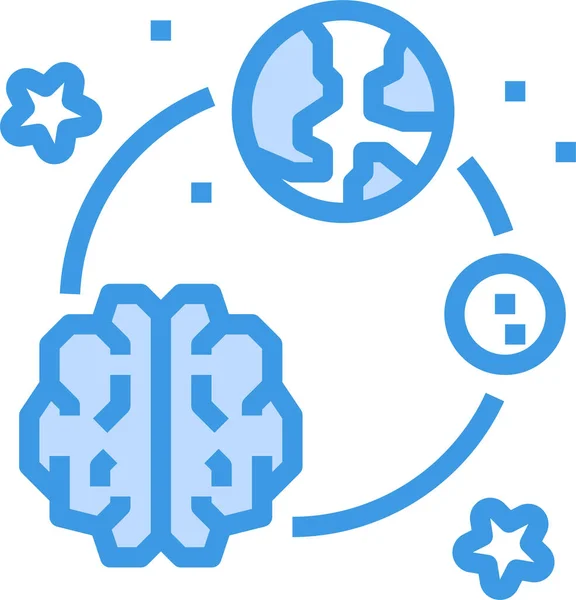Икона Воображения Мозга Стиле Заполненного Контура — стоковый вектор