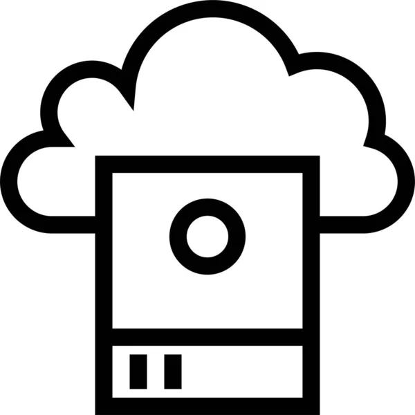 Icône Disque Cloud Computing Dans Style Solide — Image vectorielle