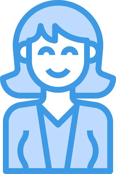 Avatar Mujer Lindo Icono — Vector de stock