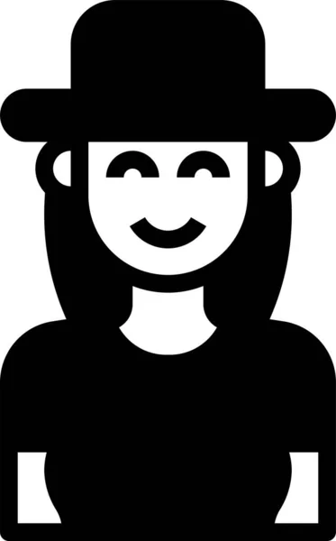 Avatar Vrouw Schattig Pictogram — Stockvector