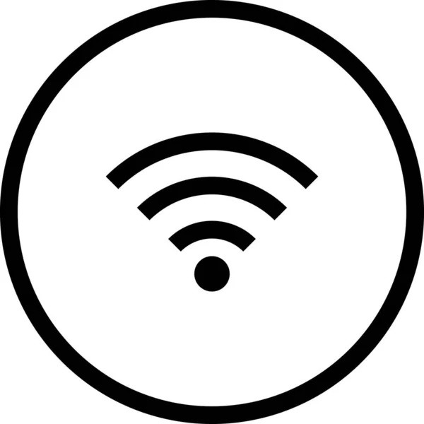 Menu Essentiel Icône Wifi Dans Style Contour — Image vectorielle