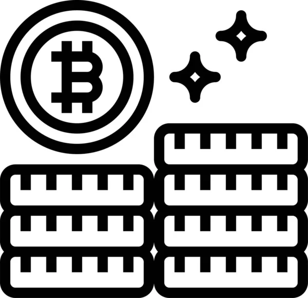Ícone Comércio Criptomoeda Bitcoin Estilo Esboço — Vetor de Stock