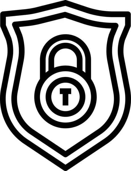 Cyber Lock Secure Icon Outline Style — Stock Vector