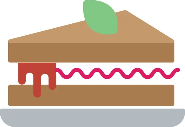 Comida Rápida Bocadillo Icono Estilo Plano — Vector de stock