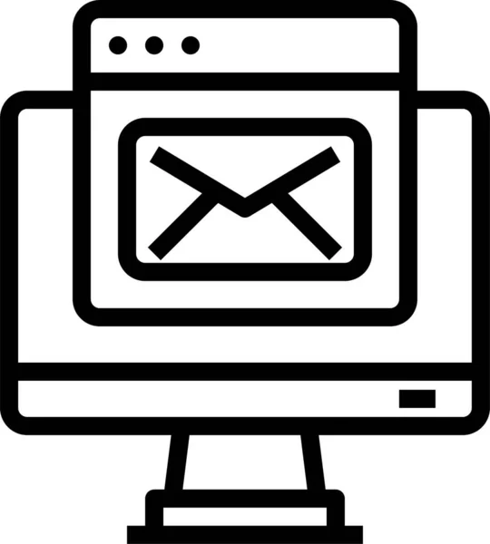 Εικονίδιο Φακέλου Ηλεκτρονικού Ταχυδρομείου Προγράμματος Περιήγησης Στυλ Περίγραμμα — Διανυσματικό Αρχείο