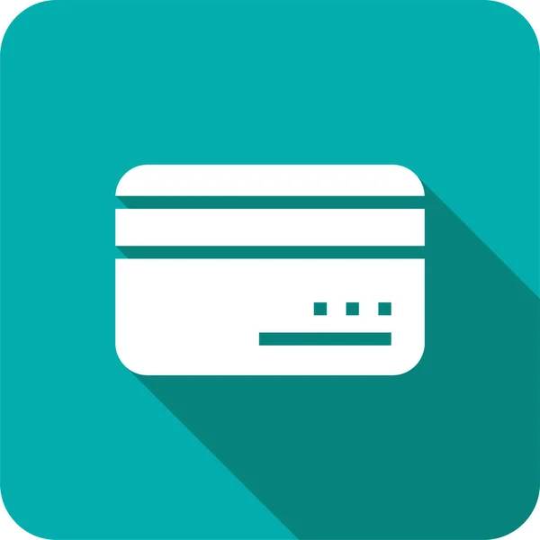 Ikona Kreditní Karty Dlouhém Stínu — Stockový vektor