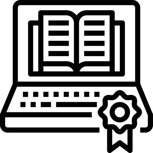 Book Certificate Elearning Icon Outline Style — Stock Vector