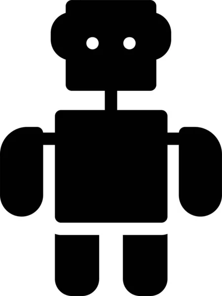 Robotika Stroje Věda Ikona Pevném Stylu — Stockový vektor
