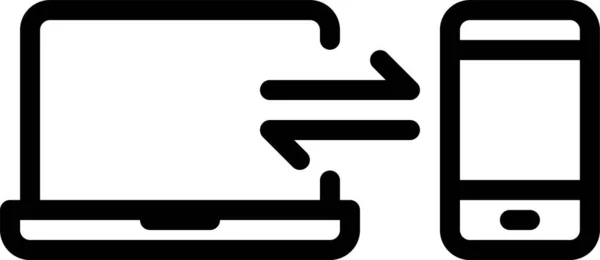 Значок Ноутбука Обміну Даними Стилі Контурів — стоковий вектор