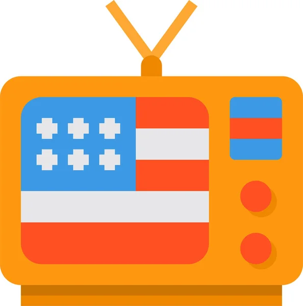 Fernsehen Usa America Icon Der Kategorie Unabhängigkeit Tag Uns — Stockvektor