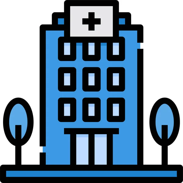 病院の建物の健康アイコン — ストックベクタ