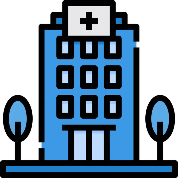 Hospital Building Health Icon — Stock Vector