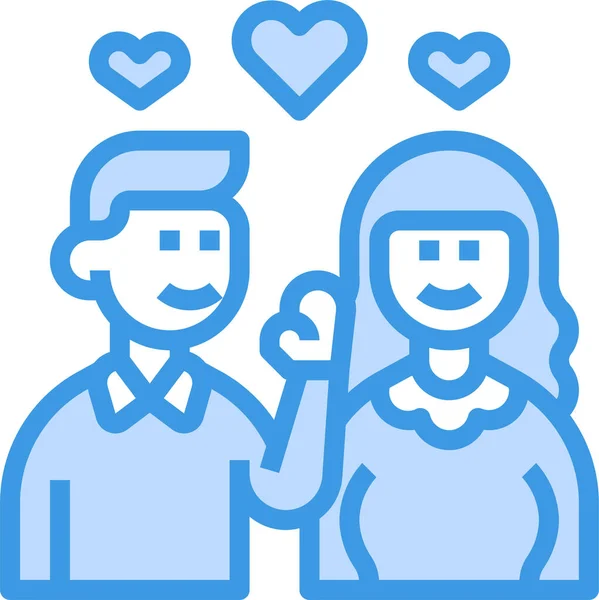 Proponer Novia Novio Icono — Vector de stock