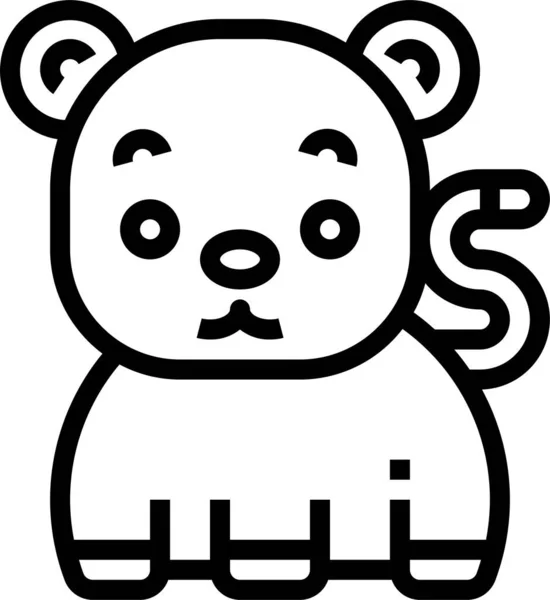 Икона Млекопитающего Медведя Стиле Наброска — стоковый вектор