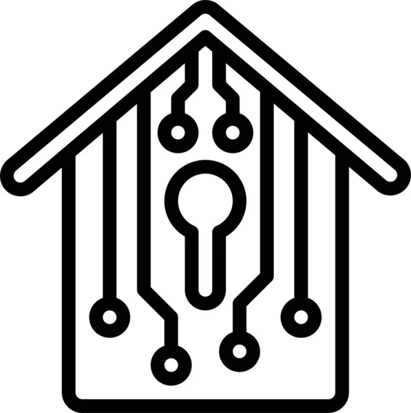 Digital Hus Nyckel Ikon Försäkrings Säkerhet Kategori — Stock vektor