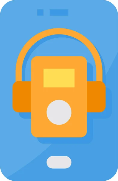 Unterhaltungsmusik Player Symbol Der Kategorie Mobile Geräte App — Stockvektor