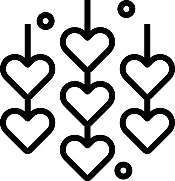 Amor Icono Decoración Del Corazón Categoría Amor Romance — Archivo Imágenes Vectoriales