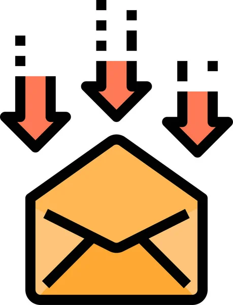 Значок Почтового Конверта Стиле Заполненного Контура — стоковый вектор