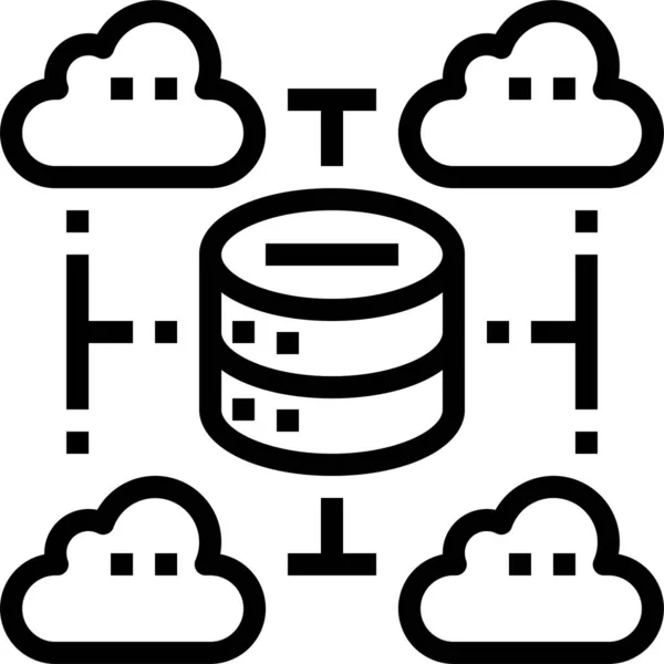 Cloud Datensymbol Zentrum — Stockvektor