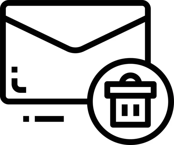 Excluir Ícone Envelope Mail Estilo Esboço —  Vetores de Stock
