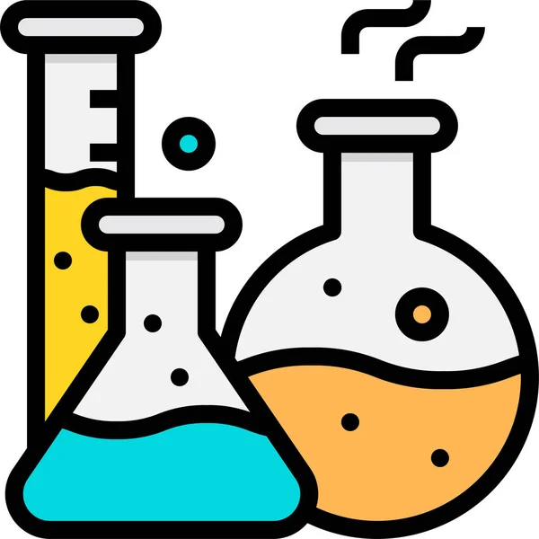 教育学校科学图标的填充 轮廓风格 — 图库矢量图片