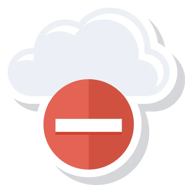 Cloud Delete Icon Flat Style — Stock Vector