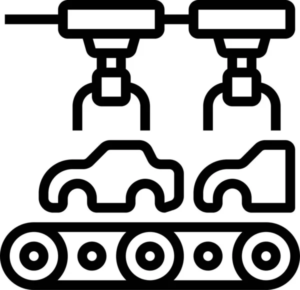 Üretici Fabrika Robotu Simgesi Taslak Biçiminde — Stok Vektör