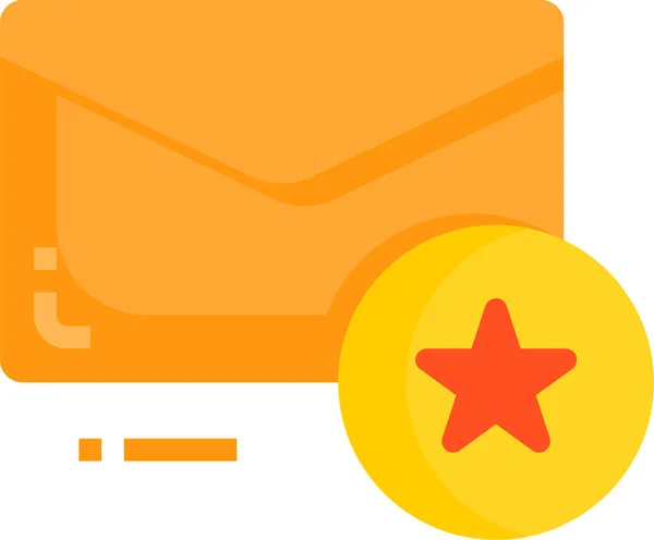 Ícone Carta Envelope Mail Estilo Plano — Vetor de Stock