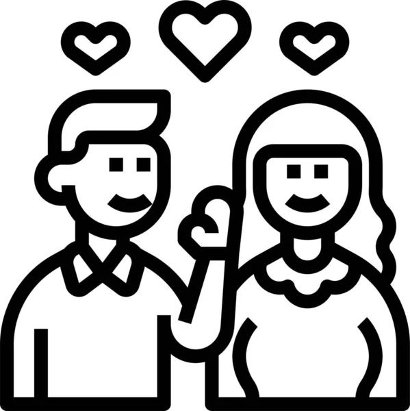 Propose Girlfriend Boyfriend Icon — Stock Vector